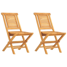 (2 pcs, without armrest) vidaXL Folding Garden Chairs Outdoor Chair Patio Wooden Chair Solid Wood Teak