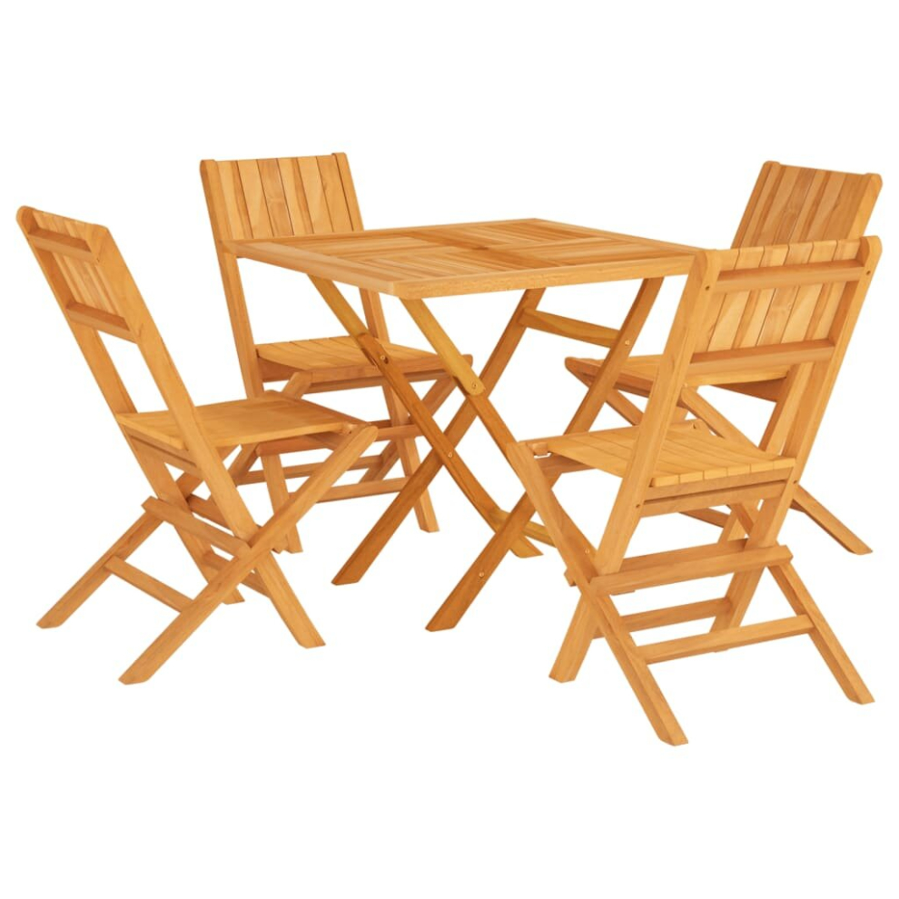 (square, without armrest) vidaXL Garden Dining Set Outdoor Table and Chairs 5 Piece Solid Wood Teak