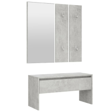 (Concrete grey) vidaXL Hallway Furniture Set Living Room Bench and Coat Rack Engineered Wood