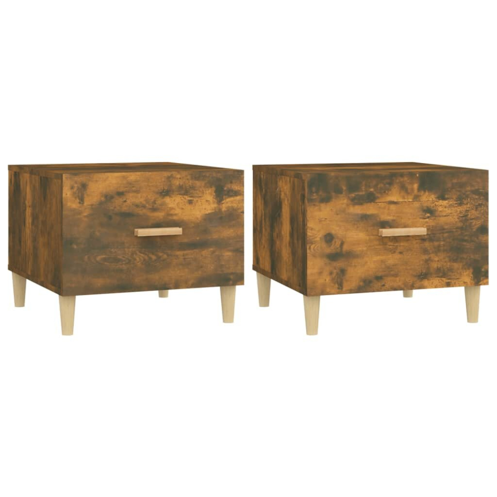 VidaXL Engineered Wood Coffee Table Set - 2 pcs - Smoked Oak - Brown - Image 2
