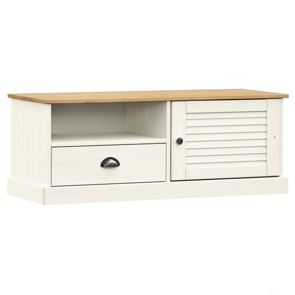 Vidaxl (White) Tv Cabinet Tv Unit Sideboard Cabinet Tv Stand Vigo Solid Wood Pine