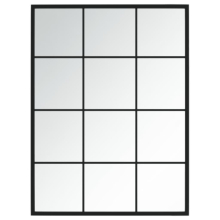 (80 x 60 cm) vidaXL Wall Mirror Hallway Makeup Mirror Hanging Mirror Black Rectangle Iron
