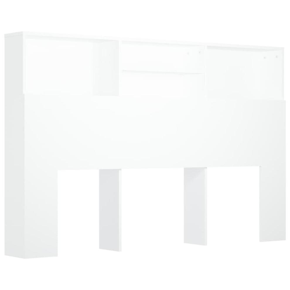 (white) vidaXL Headboard Cabinet Bedroom Bed Backboard Cabinet Furniture Multi Colours