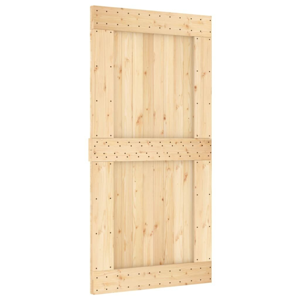 (plain design, 100 x 210 cm) vidaXL Solid Pine Wood Door Porch Wooden Sliding Entrance Door Home Front Door