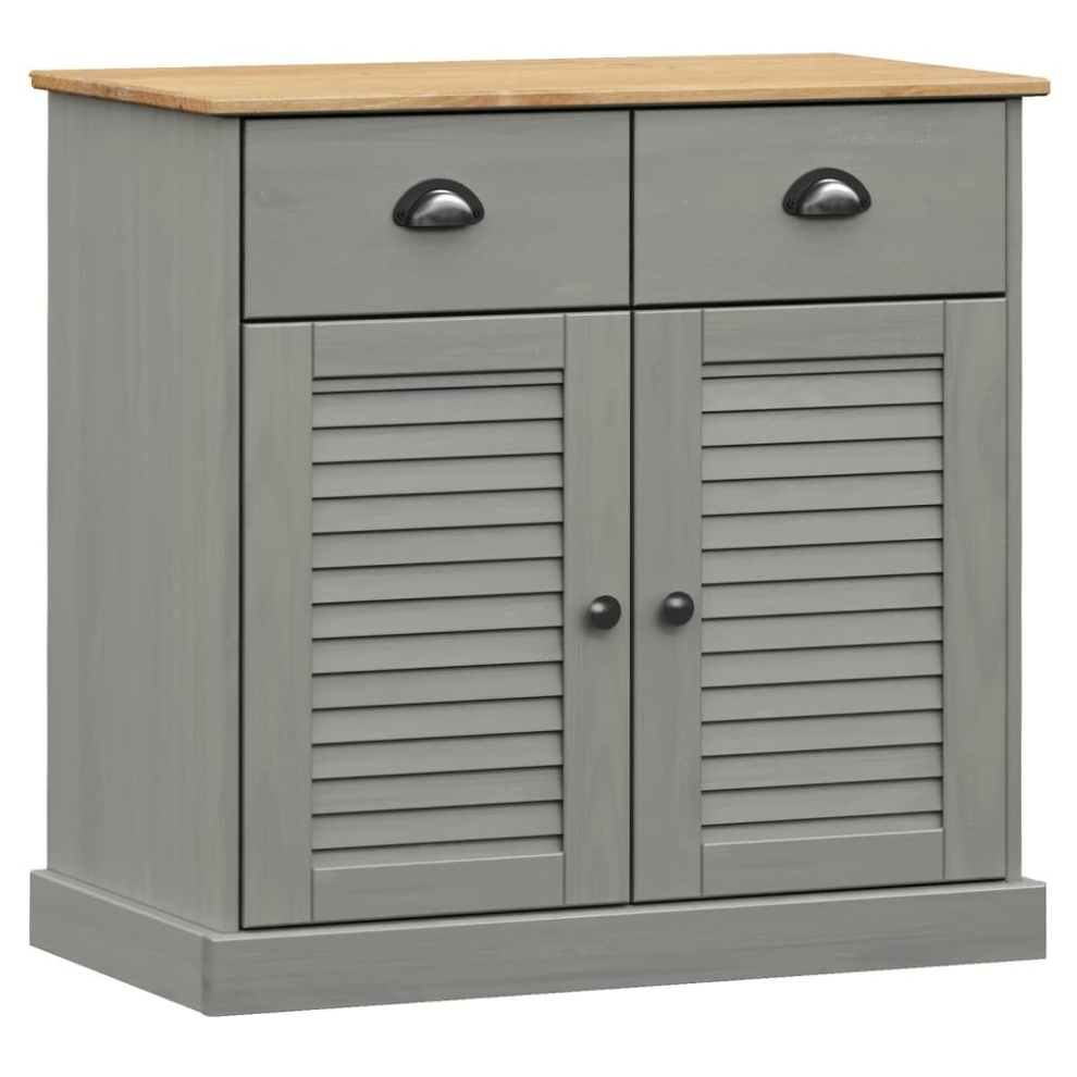 (grey) vidaXL Sideboard Storage Cabinet Cupboard with Drawers VIGO Solid Wood Pine