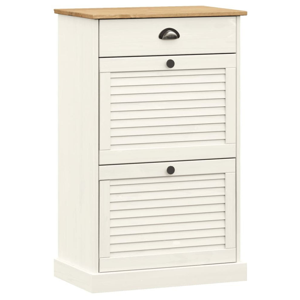 Vidaxl (White) Shoe Cabinet Shoe Storage Shoe Rack Shoe Cupboard Vigo Solid Wood Pine