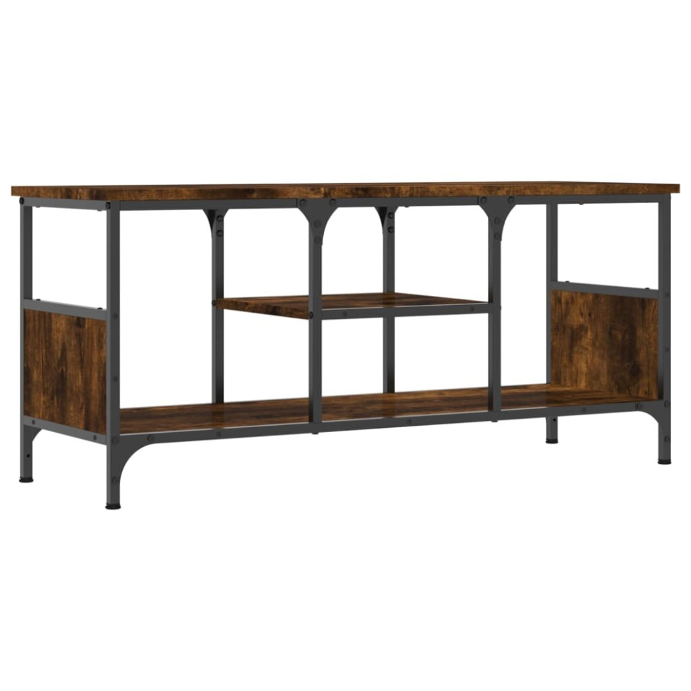 Vidaxl (Smoked Oak, 100 X 35 X 45 Cm) Tv Cabinet Tv Unit Tv Console Hifi Cabinet Engineered Wood And Iron