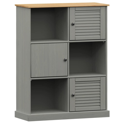 VidaXL (grey) vidaXL Bookcase Bookshelf Storage Shelf Storage Rack VIGO Solid Wood Pine