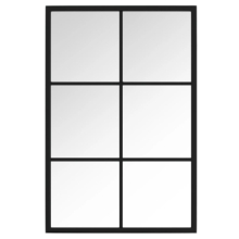 (60 x 40 cm) vidaXL Wall Mirror Hallway Makeup Mirror Hanging Mirror Black Rectangle Iron