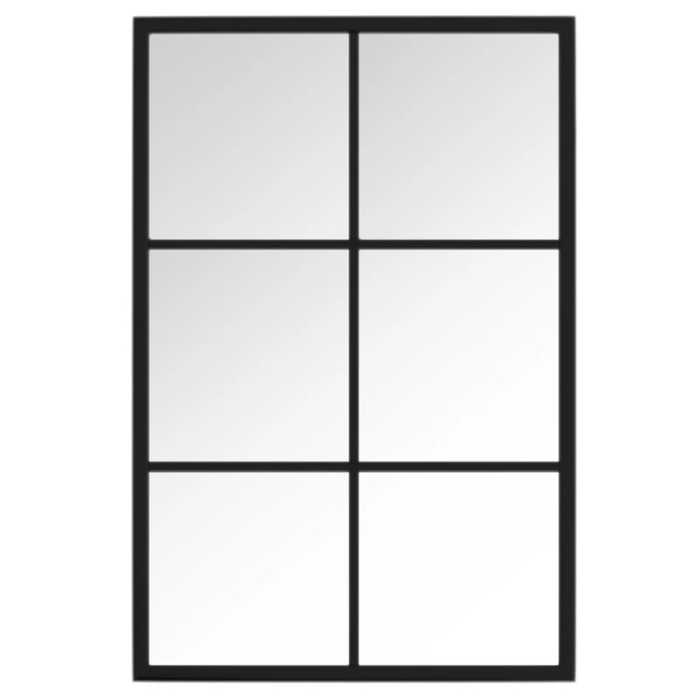 Vidaxl (60 X 40 Cm) Wall Mirror Hallway Makeup Mirror Hanging Mirror Black Rectangle Iron