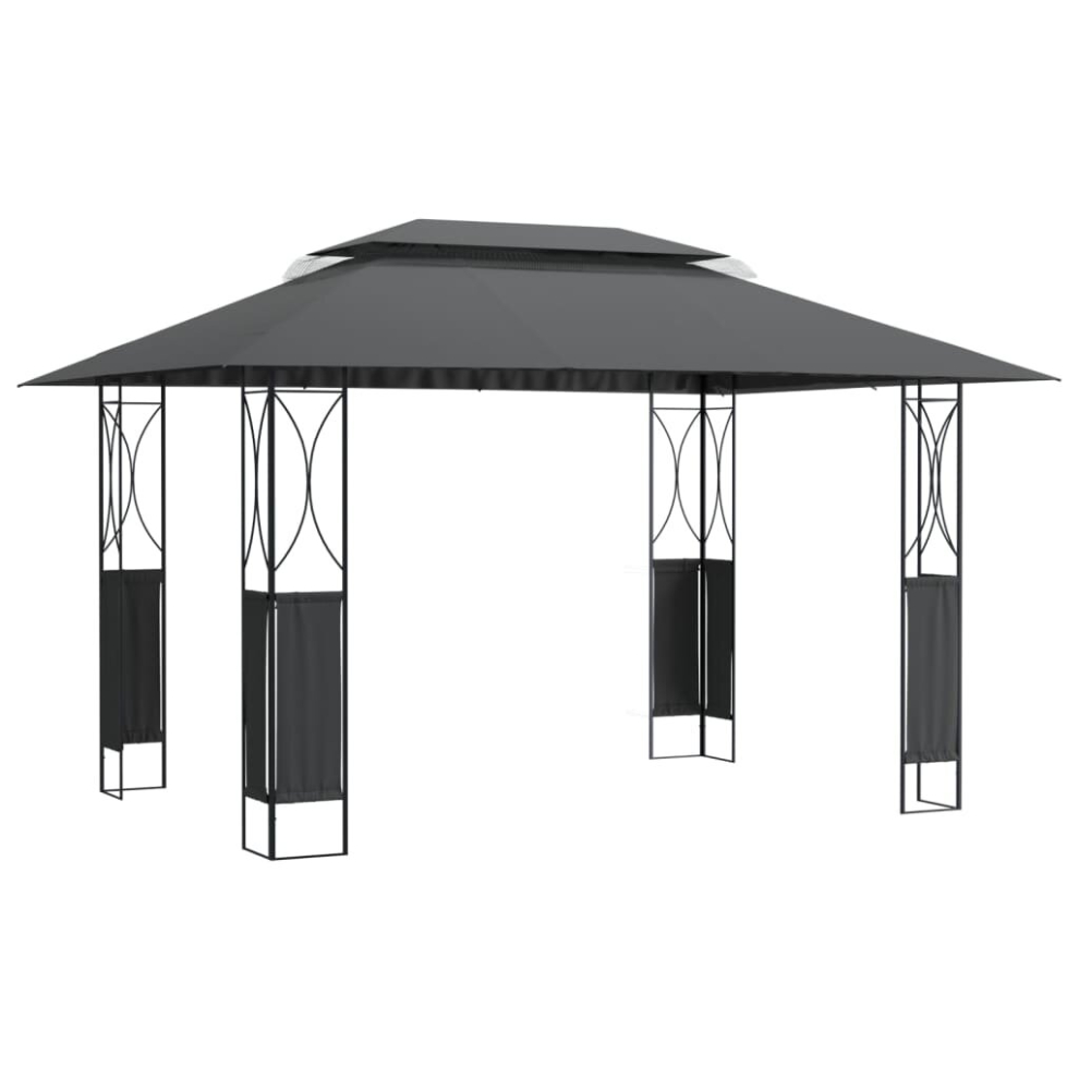 (400 x 300 x 270 cm) vidaXL Gazebo Outdoor Canopy Marquee Garden Gazebo with Roof Anthracite Steel