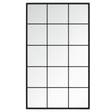 (100 x 60 cm) vidaXL Wall Mirror Hallway Makeup Mirror Hanging Mirror Black Rectangle Iron