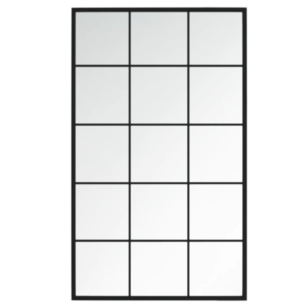 Vidaxl (100 X 60 Cm) Wall Mirror Hallway Makeup Mirror Hanging Mirror Black Rectangle Iron