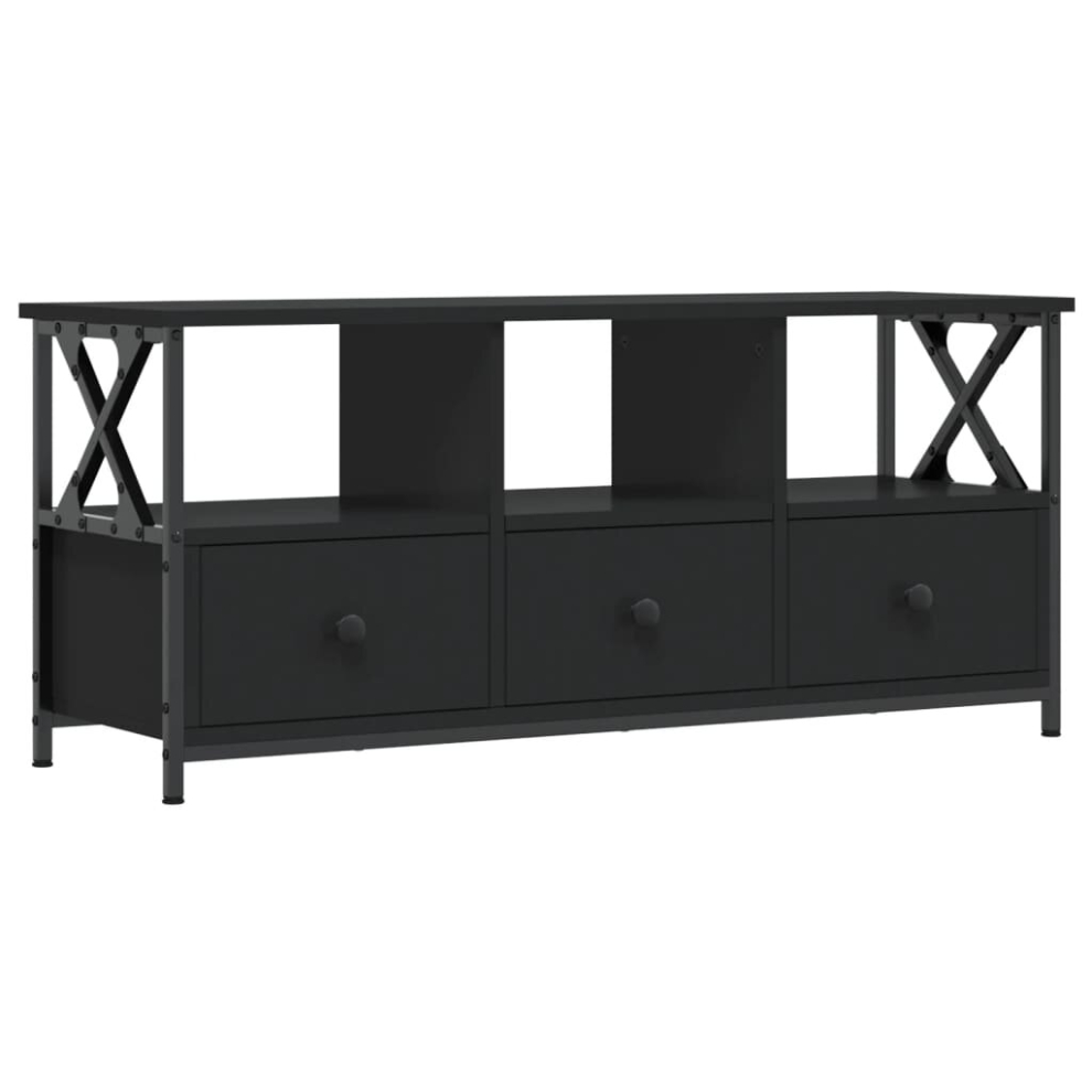 (black, 102 x 33 x 45 cm) vidaXL TV Cabinet TV Unit TV Console Hifi Cabinet Engineered Wood and Iron