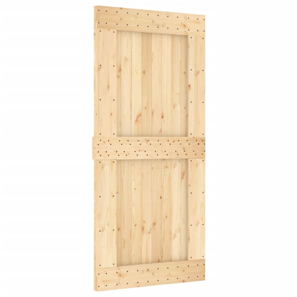 (plain design, 95 x 210 cm) vidaXL Solid Pine Wood Door Porch Wooden Sliding Entrance Door Home Front Door