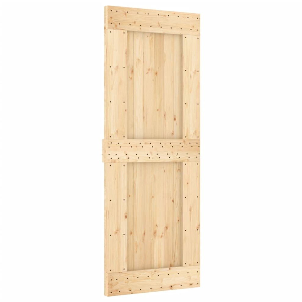 (plain design, 80 x 210 cm) vidaXL Solid Pine Wood Door Porch Wooden Sliding Entrance Door Home Front Door