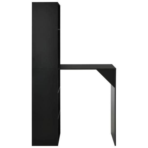 VidaXL vidaXL Bar Table with Cabinet Black Kitchen Coffee Dining Tall Breakfast Stand 1