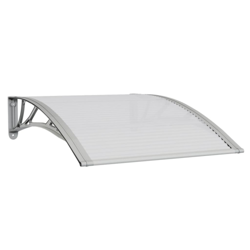VidaXL vidaXL Türvordach Grau und Transparent 100x75 cm Polycarbonat 1