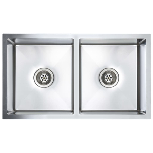 VidaXL vidaXL Handmade Kitchen Sink Stainless Steel Under-mount Kitchen Sink Basin 2