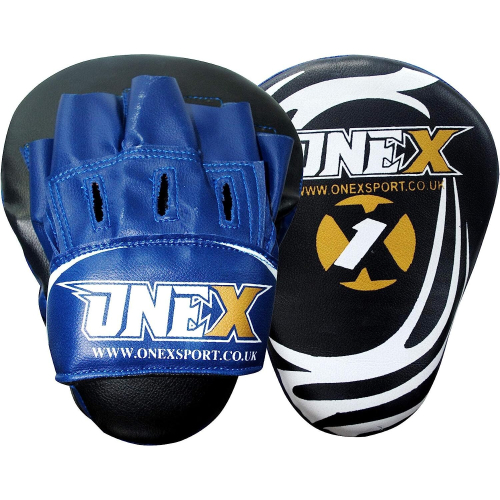 (BLUE / BLACK) Boxing Focus Pads Punching Mitts Punch Curved Pads