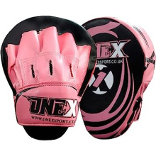 (PINK / BLACK) Boxing Focus Pads Punching Mitts Punch Curved Pads