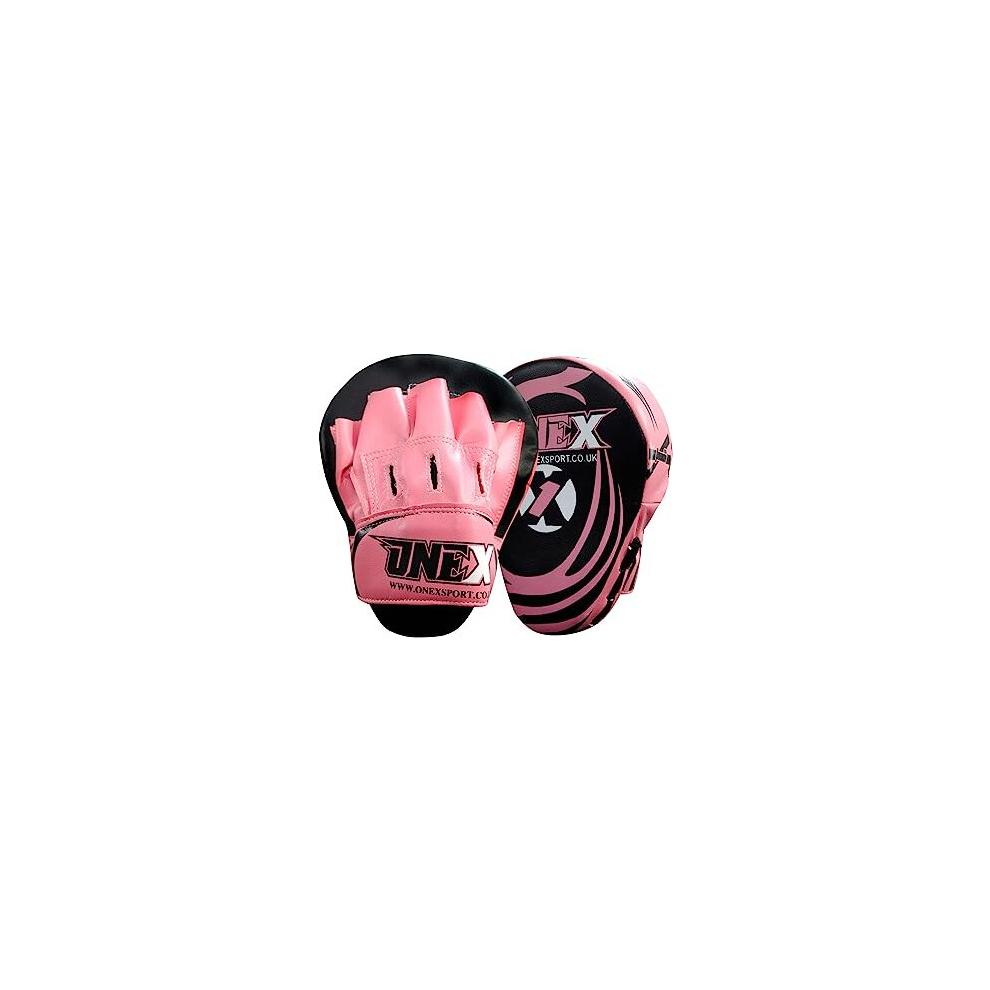 (PINK / BLACK) Boxing Focus Pads Punching Mitts Punch Curved Pads