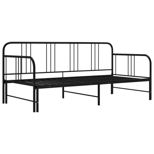 VidaXL vidaXL Pull-out Sofa Bed Frame Black Metal 90x200 cm Day Bed Base Bedstead 2