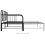 VidaXL vidaXL Pull-out Sofa Bed Frame Black Metal 90x200 cm Day Bed Base Bedstead 8