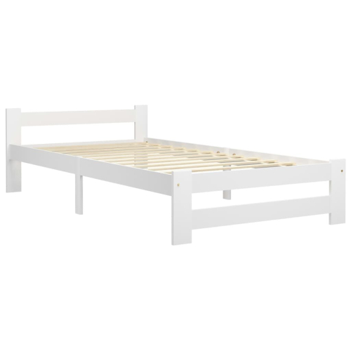 VidaXL vidaXL Solid Wood Pine Bed Frame White 90x200 cm Wooden Bedstead Bed Base 2