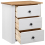 VidaXL vidaXL Solid Wood Pine Bedside Cabinet White 3 Drawers Night Stand Sideboard 5
