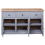VidaXL vidaXL Solid Wood Pine Sideboard Grey 3 Drawers 3 Doors Storage Chest Cabinet 9