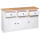 VidaXL vidaXL Solid Wood Pine Sideboard White 3 Drawers 3 Doors Storage Chest Cabinet 8