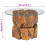 VidaXL vidaXL Solid Teak Driftwood Coffee Table 60cm Glass Tabletop Telephone Stand 7