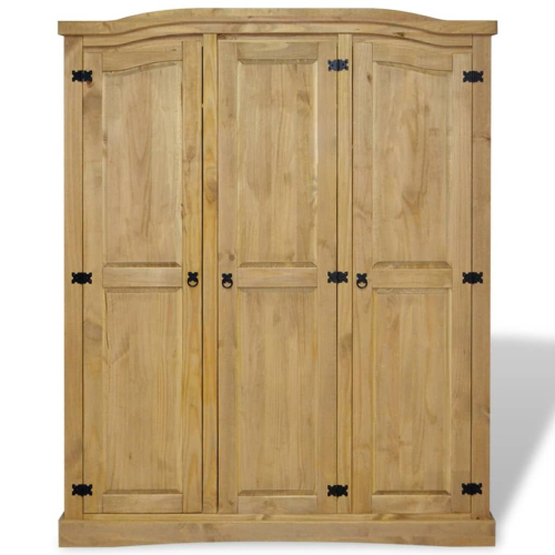 VidaXL vidaXL Wardrobe Storage Cupboard Cabinet Stand Mexican Pine Corona Range 3 Doors 1
