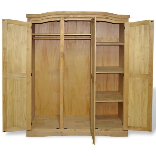 VidaXL vidaXL Wardrobe Storage Cupboard Cabinet Stand Mexican Pine Corona Range 3 Doors 2