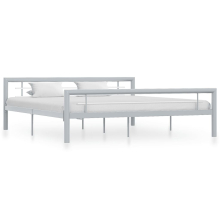 vidaXL sengestel grå og hvid metal 180x200 cm