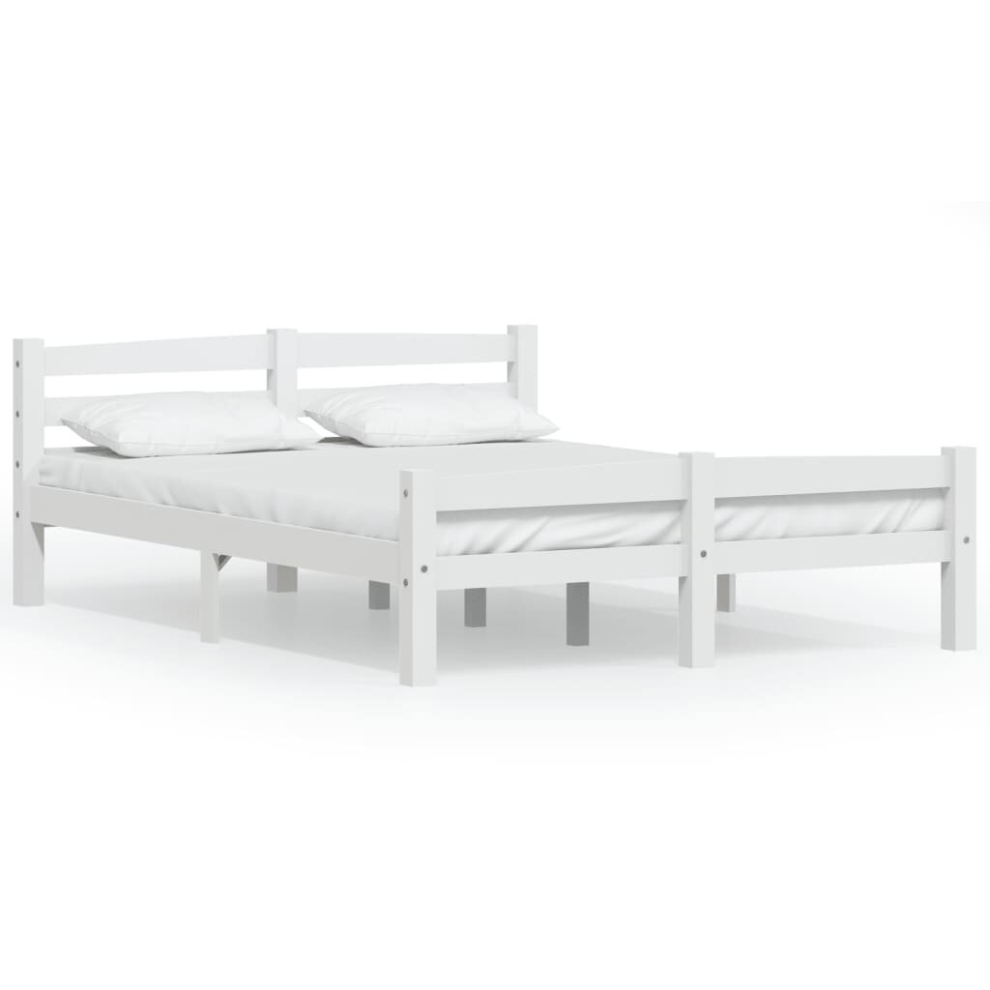 vidaXL Bed Frame White 140x200 cm Wooden Bed frame Bed Base Room Furniture