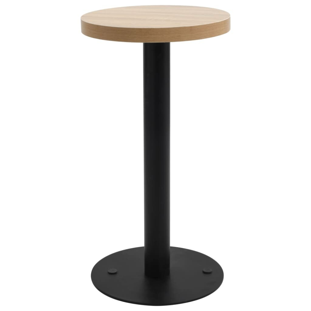 vidaXL Bistro Table Light Brown 40cm MDF Coffee Bar Dinner Dining Desk Stand