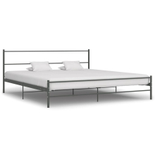 vidaXL Bed Frame Bed Base Mattress Foundation Grey Metal 180x200 cm Super King