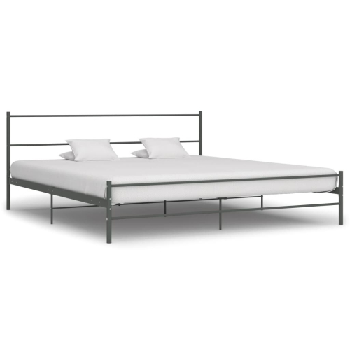 vidaXL Bed Frame Bed Base Mattress Foundation Grey Metal 180x200 cm Super King