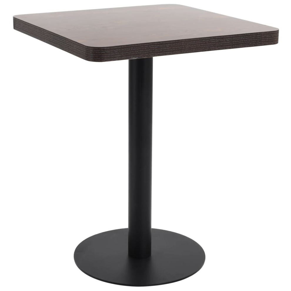 vidaXL Bistro Table Dark Brown 60cm MDF Coffee Bar Dinner Dining Desk Stand