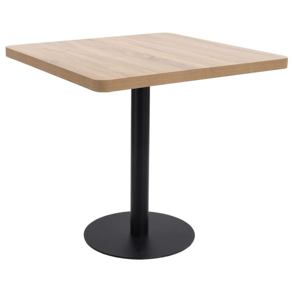 vidaXL Bistro Table Light Brown 80cm MDF Coffee Bar Dinner Dining Desk Stand