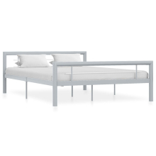 vidaXL Bed Frame Grey and White Metal 120x200cm Size Base Bedroom Furniture