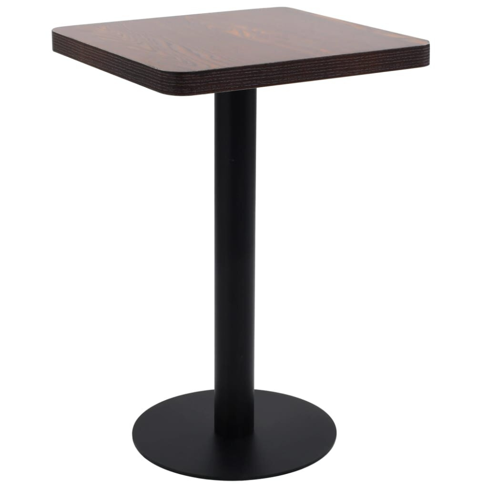 vidaXL Bistro Table Dark Brown 50cm MDF Coffee Bar Dinner Dining Desk Stand