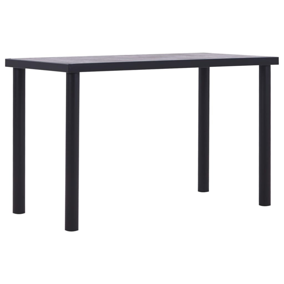 vidaXL Dining Table Black and Concrete Grey 120x60cm MDF Dinner Room Kitchen