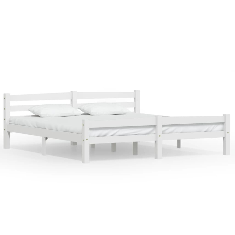 vidaXL Bed Frame White 180x200 cm 6FT Super King Wooden Bed Frame Bed Base