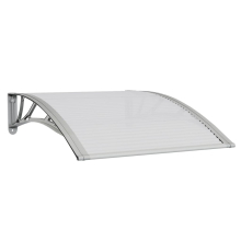 vidaXL Door Canopy Window Outdoor Awning Grey and Transparent Polycarbonate
