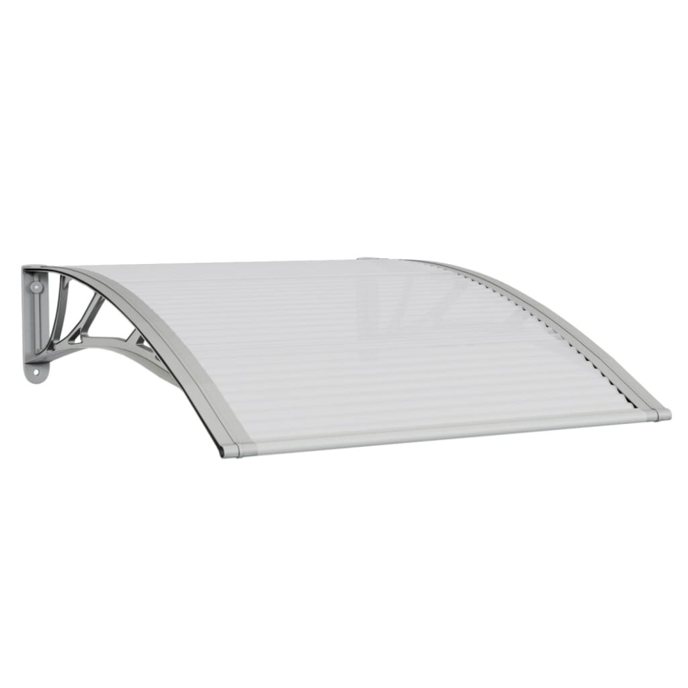vidaXL Door Canopy Window Outdoor Awning Grey and Transparent Polycarbonate