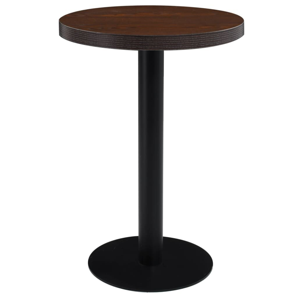 vidaXL Bistro Table Dark Brown 60cm MDF Coffee Bar Dinner Dining Desk Stand