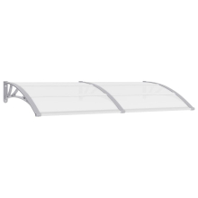 vidaXL Door Canopy Grey 200x100cm PC Window Rain Porch Shade Awning Shelter